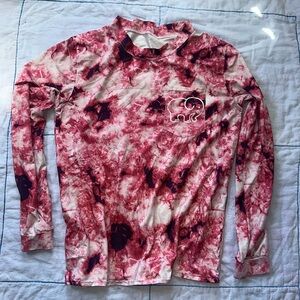 Pink tie dye dry fit long sleeve